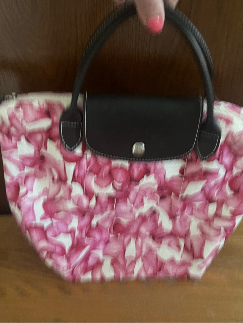 Longchamp Le Pilage Darshan Floral Pink and White Mini Tote - Picture 16 of 16